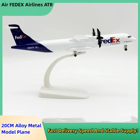 1 400 model planes Air FEDEX Airlines ATR Metal scale aircraft 20cm Diecast airplane models w Wheels Landing Gears Toys