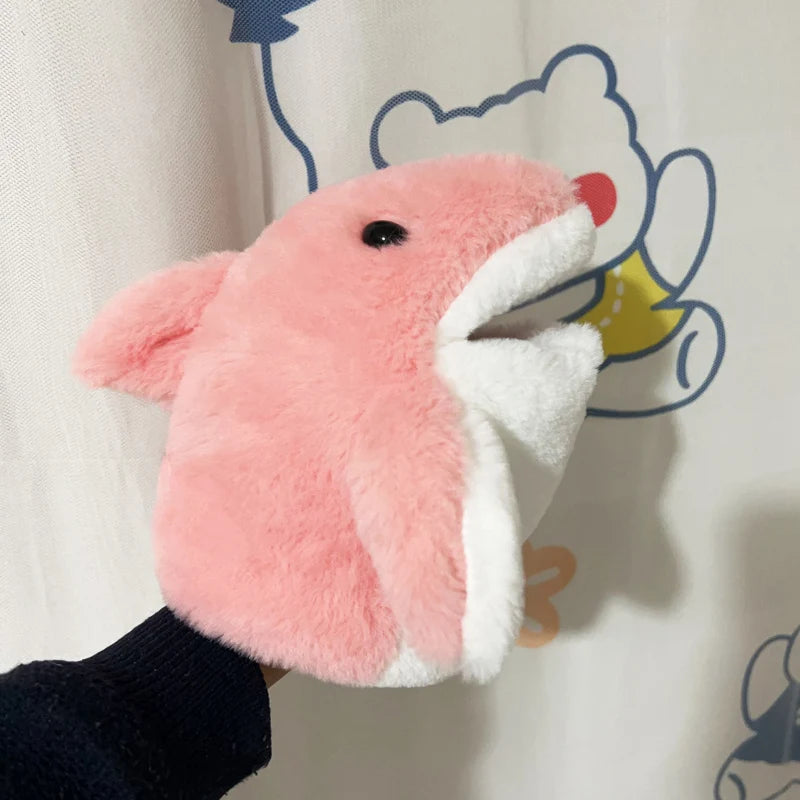 Stuffed Plush Animals Toys Hand Finger Story Puppet Kawaii Dolls Educational Toys Grey Shark Hands Kids Toy Birthday Gift