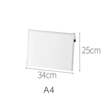 A4A5A6 Exam Paper Bag Pen Bag Mesh Zipper Student Office Simple Large Capacity Paper Bag Document Bag Folder Transparent