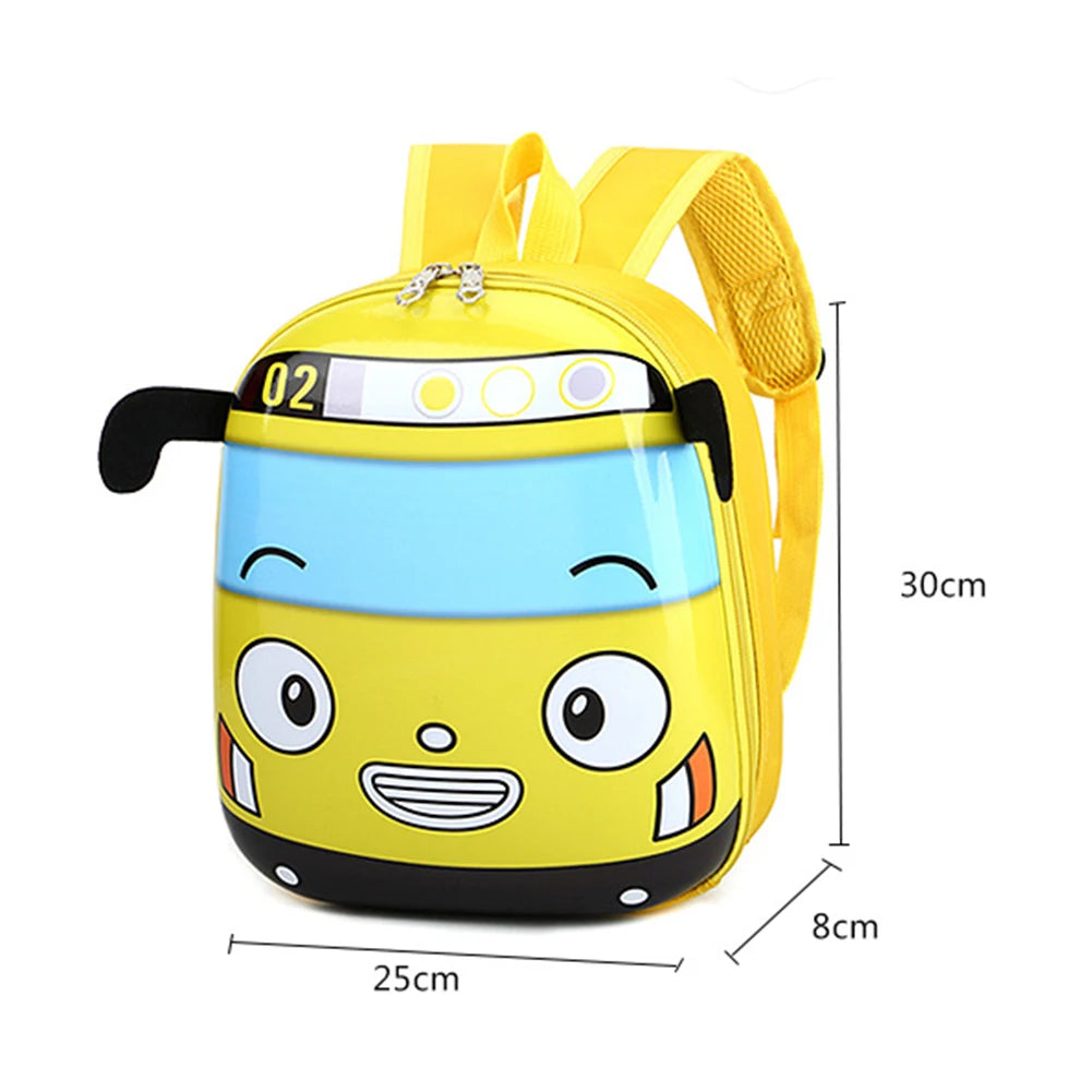 3D Cartoon Bus Toddler Backpack Small Kindergarten Children School Bag School Bookbag for Boys Girls Go for An Outing