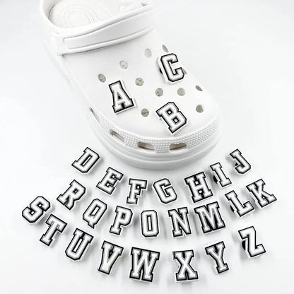 39/78Pcs Alphabet Letter Series Shoe Charms For Croc DIY Decoration Premium Quality Popular Charms Accessories for Beach Bag