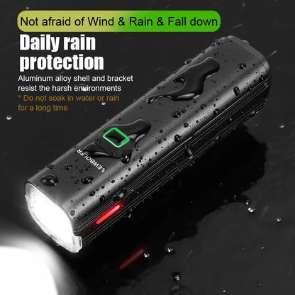 NEWBOLER 1000 Lumen Flashlight For Bicycle USB Bike Front Rear Light Set Rainproof MTB Headlight 4800mAh Cycling Lamp Accessory