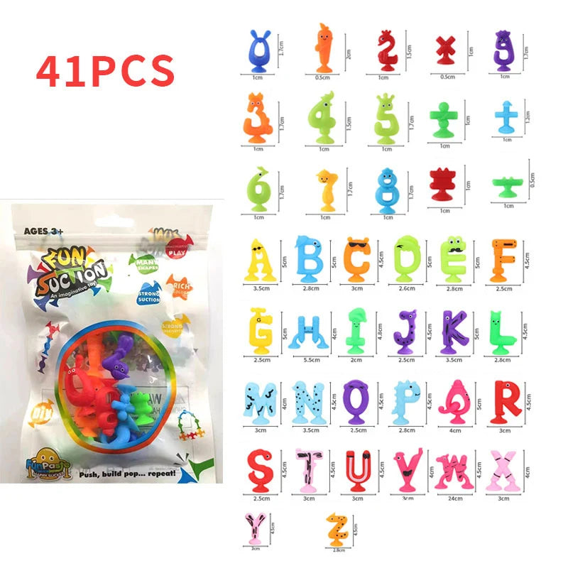 Soft Building Blocks Suction Cup Toys DIY Puzzle Sticky Game Children Bath Toys Montessori Sensory Stress Release Toy for Autism