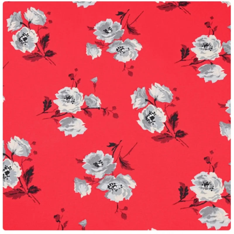 100% Cotton Canvas Fabric with Rose Flower Cartoon Print, Handmade DIY Bag, Pillow Back Cushion, Table Cloth Telas, CR-1879