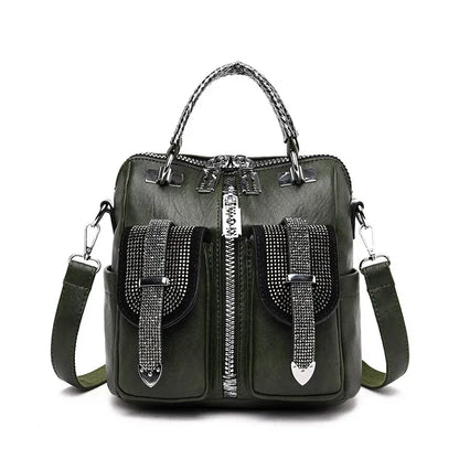 Women Leather Backpacks Vintage Female Shoulder Bag Design Travel Back Pack Lady Bagpack Mochilas School Bags For Teenage Girls