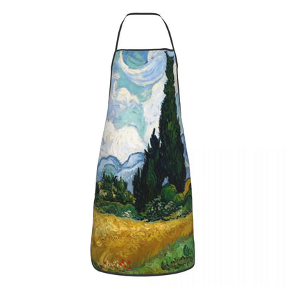 Bib Vincent Van Gogh Starry Night Aprons Men Women Unisex Adult Chef Cooking Kitchen Tablier Cuisine Painting