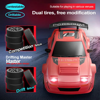 ZWN GTR Model AE86 RC CAR With LED Light 2.4G Radio Remote Control Drift Cars Professional 4WD Racing Toys for Children Gifts