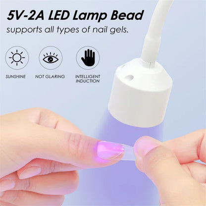 UV LED Eyelash Extension Nail Art Lamp Lash Light Eye Protection Shadowless USB 6W Mini Fast Drying Glue Curing Manicure Tools