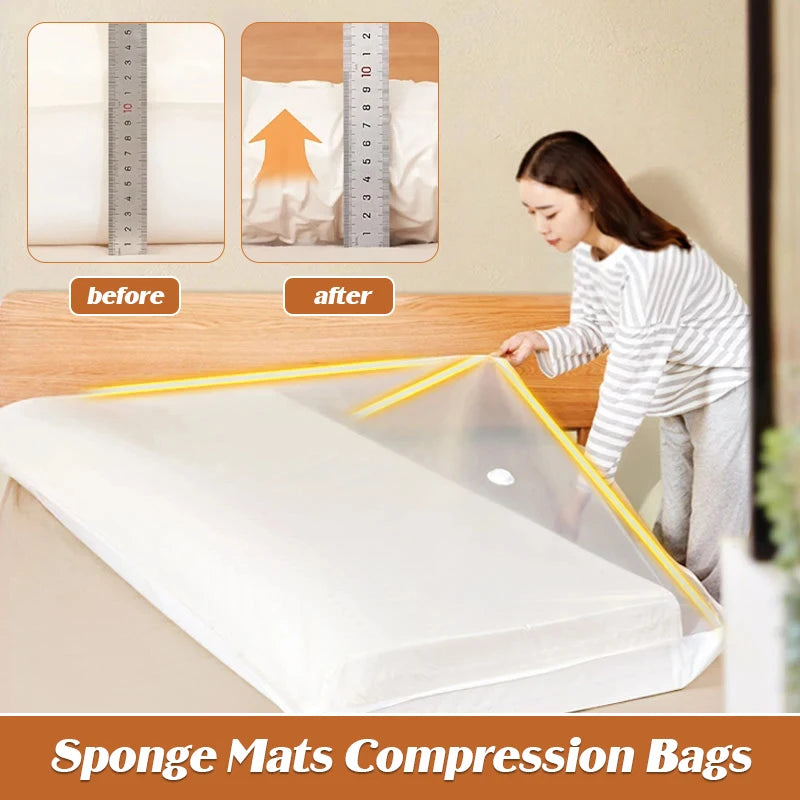 Large Latex Mattress Vacuum Storage Bags Toys Clothes Quilt Seal Vacuum Packed Bags Travel Sponge Mats Compression Bags