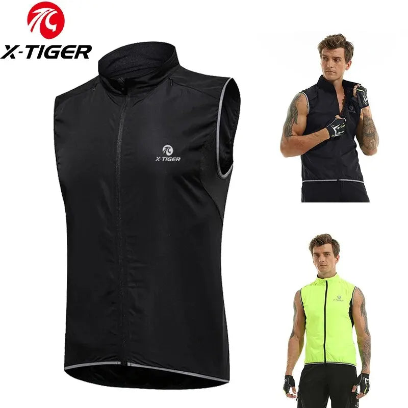 X-TIGER Cycling Vest Sleeveless Bicycle Reflective Windproof Uitra-Light Sun Protection Mountaineering Jacket Cycling Sportswear