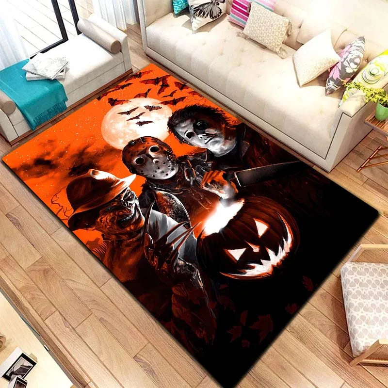 VIKAMA M-Michael Myers Horror Halloween Decorative Warmer Rug Home Living Room Bedroom Carpet Bathroom Kitchen Non Slip Carpet