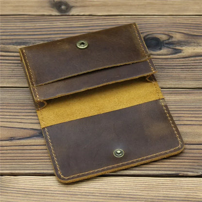 Vintage Card Holder Men Genuine Leather Credit Card Holder Small Wallet Money Bag Mini Carteira Masculina Tarjetero Hombre