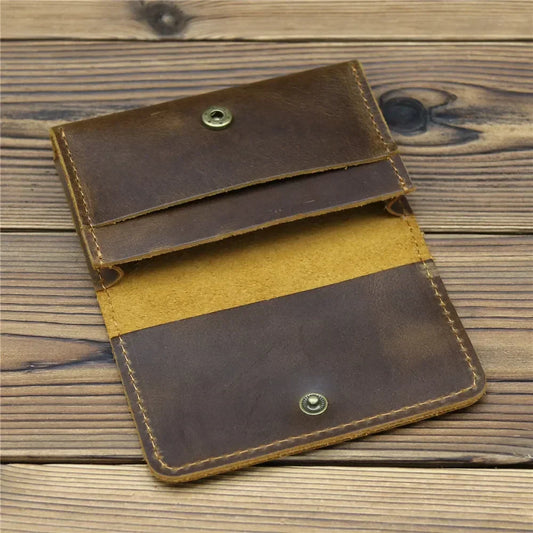 Vintage Card Holder Men Genuine Leather Credit Card Holder Small Wallet Money Bag Mini Carteira Masculina Tarjetero Hombre
