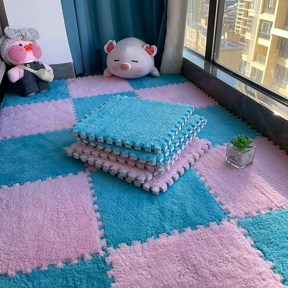 Soft Plush Children's Mat Baby Toys Eva Foam Puzzle Carpet Warm Children Play Mats Interlocking Rugs Infant Carpet 30*30*1cm