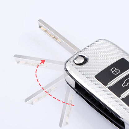 TPU Carbon Fiber Car Flip Key Case Cover Bag Holder Keychain for Roewe RX5 MG3 MG5 MG6 MG7 MG ZS GT GS 350 360 750 W5