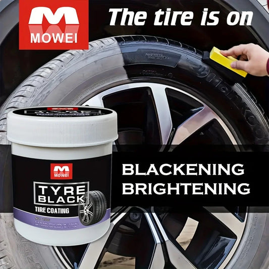 Tire Blackening Coating Wax - Hydrating Luster and Protection, Anti-Aging Tire Care Coating with Sponge Applicator