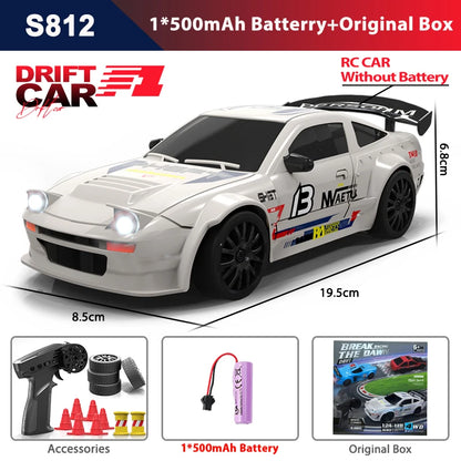 ZWN GTR Model AE86 RC CAR With LED Light 2.4G Radio Remote Control Drift Cars Professional 4WD Racing Toys for Children Gifts