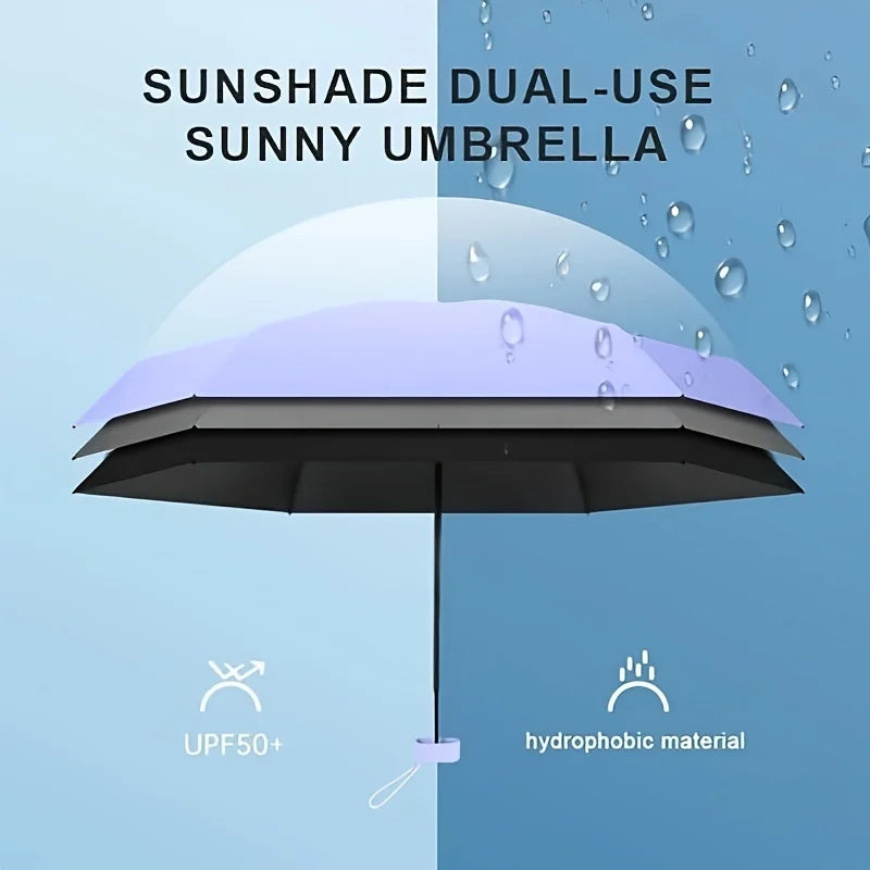 UPF50+ Mini Umbrella Sun Protection Pocket Umbrella Capsule Rainproof Outdoor Traveling Sunshade Portable Parasol Rain Umbrella