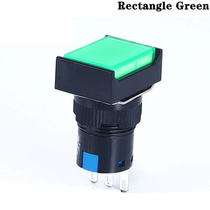 1NO1NC/2NO2NC 6.3V 12V 24V 220V Momentary Illuminuted Maintain Push Button Switches 16MM Latching Push Button Lamp LED
