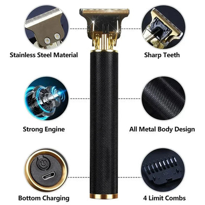 T9 Electric Hair Clipper for Men Professional Rechargeable Hair Cutting Machine Barber Shaver Haircut Remover Trimmer