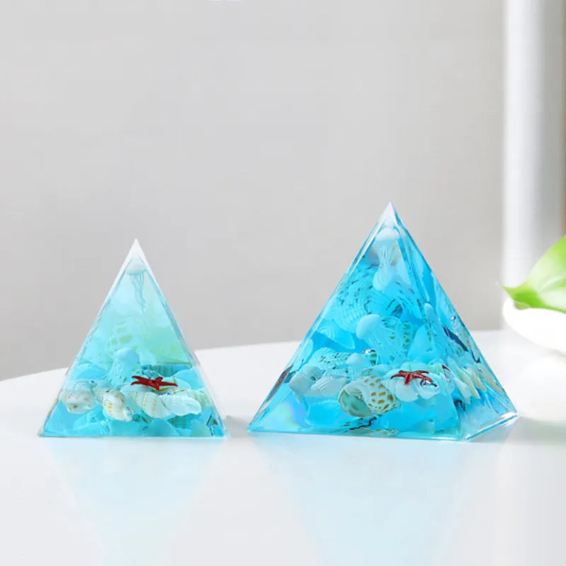 Cute Pyramid Turtle Jellyfish Shark Shell Epoxy Resin Desk Ornaments Children Bedroom Room Decoration for Kids Gift Glow Night