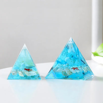 Cute Pyramid Turtle Jellyfish Shark Shell Epoxy Resin Desk Ornaments Children Bedroom Room Decoration for Kids Gift Glow Night