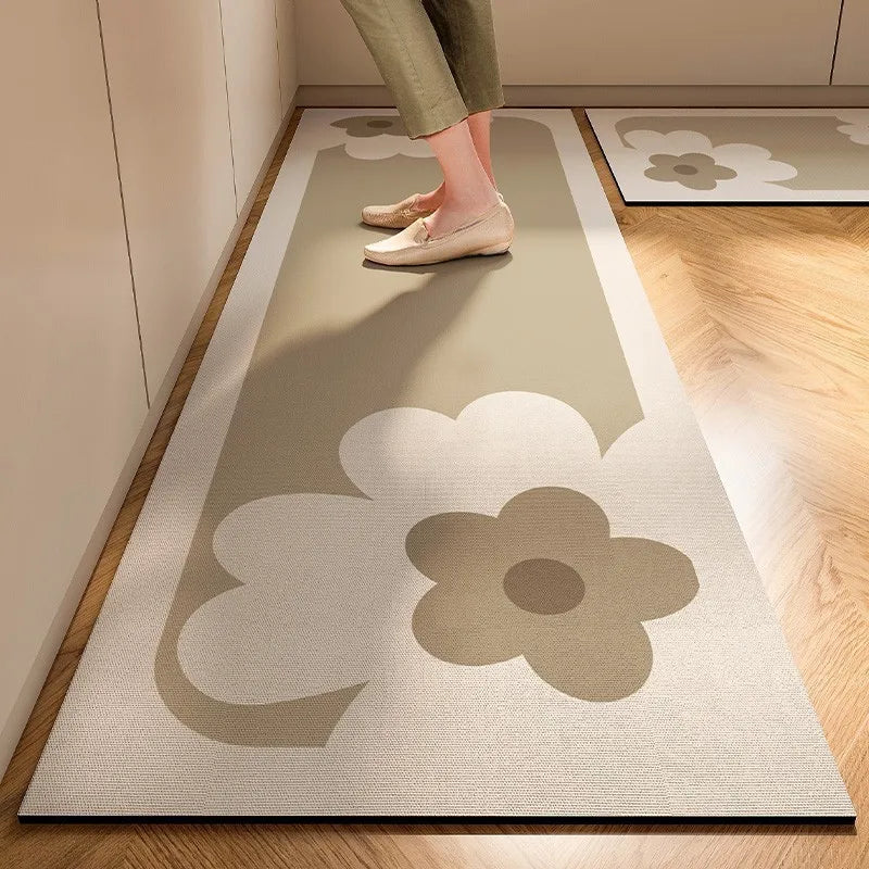 VIKAM Simple Kitchen Floor Mat, Home Water-Absorbing And Oil-Absorbing Anti-Slip Foot Mat Diatomite Carpet Home Decoration