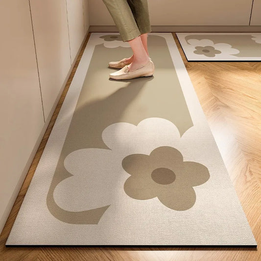 VIKAM Simple Kitchen Floor Mat, Home Water-Absorbing And Oil-Absorbing Anti-Slip Foot Mat Diatomite Carpet Home Decoration
