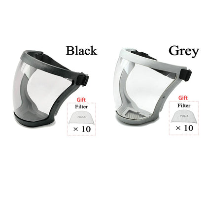 Transparent Security protection Full Face Shield Kitchen Anti-splash Face Shield Anti-fog Safety Glasses Face Mask With Filters