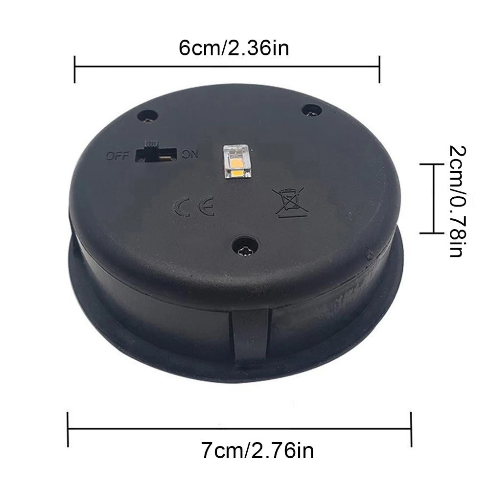 7cm Solar Lamp Base with LED Bulb Solar Lights Replacement Anto On & Off Atmosphere Decorate Light Holder for Outdoor Garden