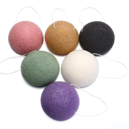 Soft Texture Face Wash Puff Konjac Cleaning Sponge Round Face Wash Cleaning Sponge Natural Fiber Facial Cleansing Exfoliator