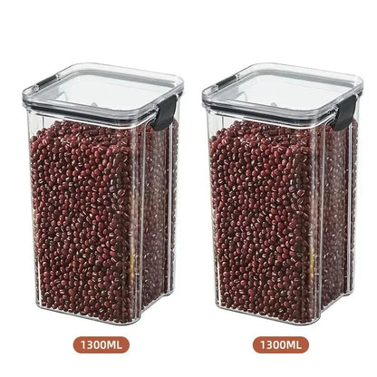 Sealed Jars Kitchen Grain Storage Organizer Large Tank Plastic Moisture-proof Storage Box Stackable Household Seasoning Jars Set