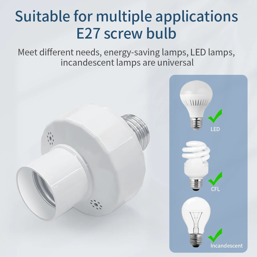 Smart Bulb Holder E27 E26 Lamp Base Socket with Remote Control RF 433Mhz Light Switch AC85-265V 1/2/3 Gang Wireless Led Switch