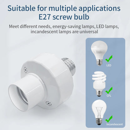 Smart Bulb Holder E27 E26 Lamp Base Socket with Remote Control RF 433Mhz Light Switch AC85-265V 1/2/3 Gang Wireless Led Switch