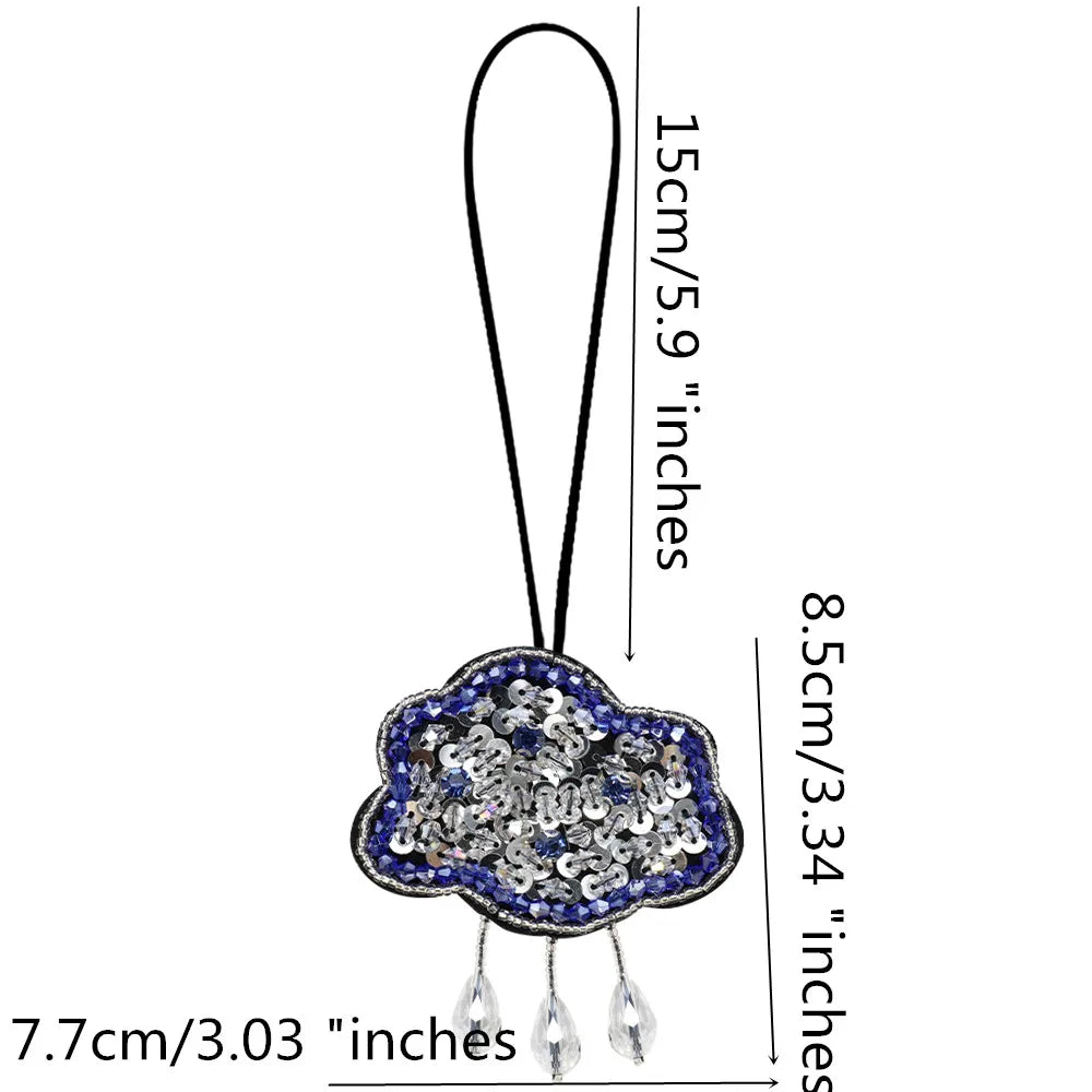 3D Handmade Rhinestone Beaded Coconut tree, butterfly hanging rope Patches Crystal Bag lanyard Patch beading Applique Patch