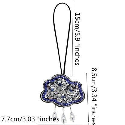 3D Handmade Rhinestone Beaded Coconut tree, butterfly hanging rope Patches Crystal Bag lanyard Patch beading Applique Patch