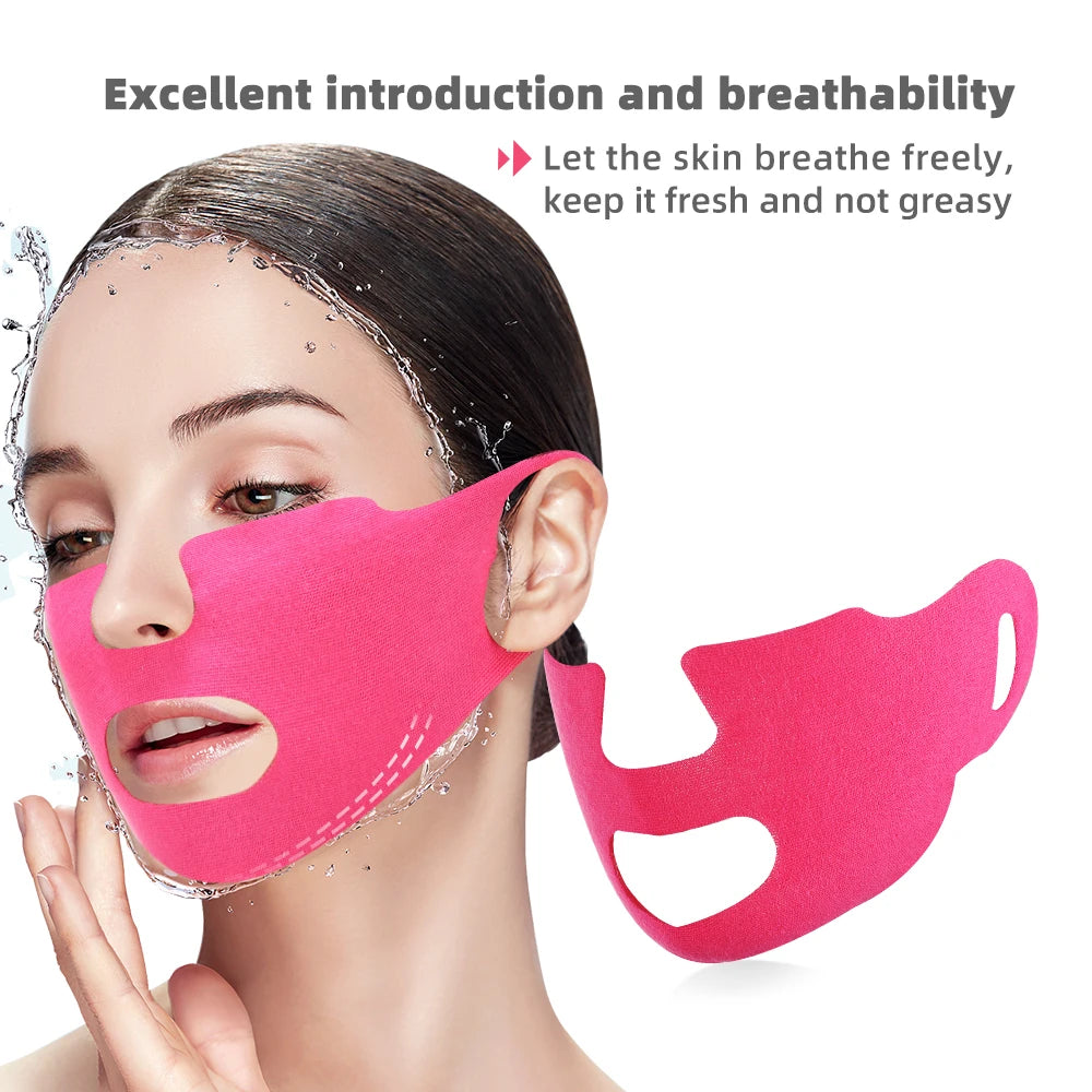 V-Shaped Face Lifting Mask Ear-Hanging Nano-Hydrogel Slimming Mask Women Skin Hydrating Moisturizing Lifting Firming Mask