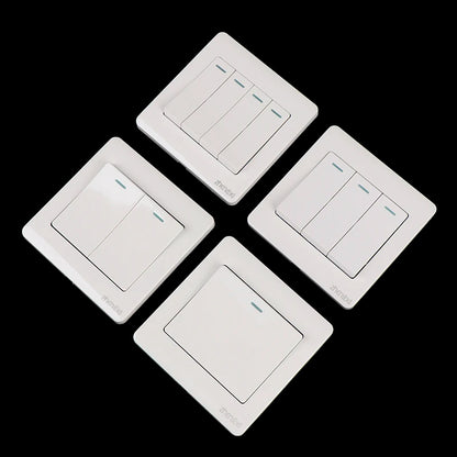 Wall Switches 1/2/3/4 Gang Button Wall Light Switch On / Off Push Button Interruptor Stainless Steel Panel Work With LED Lamp