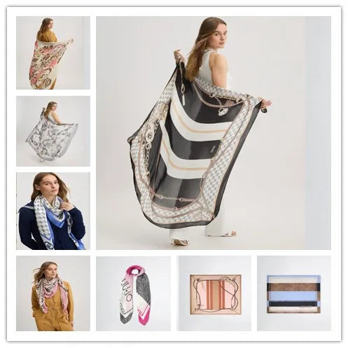 2025 Spring and autumn new women's fashion classic large square scarf warm sun protection scarf shawl