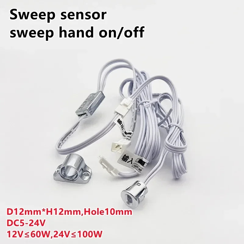 Touch sensor switch Hand Sweep Switch 5A 12V-24V PIR Motion Sensor Hand Wave Scan Smart LED Closet Cabinet light/Wardrobe lamp