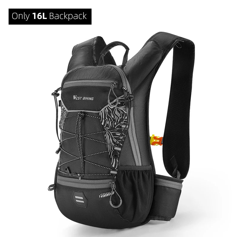 WEST BIKING 7L/16L Cycling Backpack Breathable Reflective Outdoor Climbing Hiking Hydration Backpack Bike Helmet Storage Bag