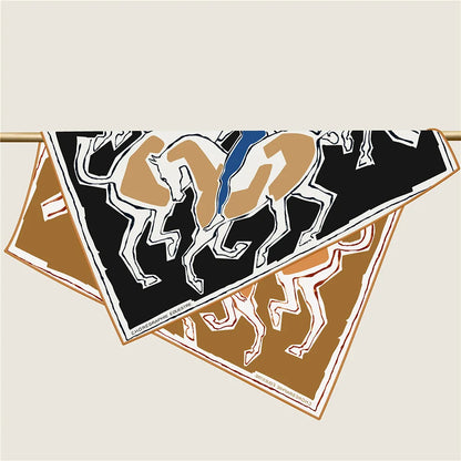 Reversible Twill Silk Scarf 90cm Square Scarves Hand-rolled Edges Bandanas Tops Shawls Bag Belt Neck Decoration Christmas Gifts