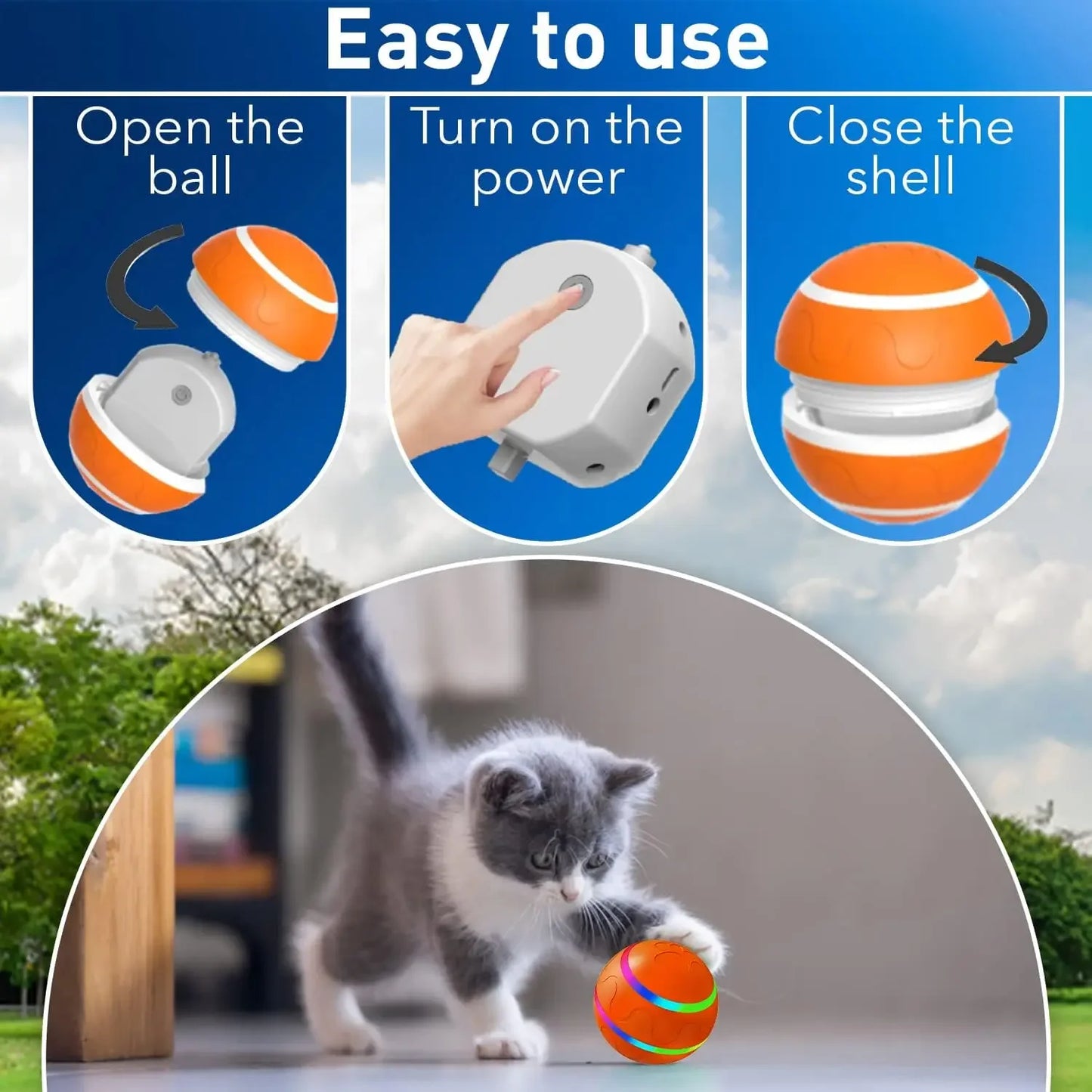 SMART Interactive Pet Ball Remote Control Flashing Rolling Jumping Rotating Waterproof Dog Chew Toy Ball for Aggressive Chewers