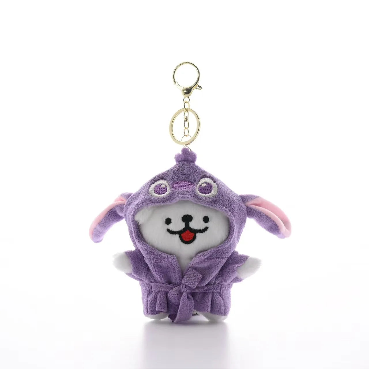 Cute Bathrobe Bear Dog Plush Keychain Kawaii Bathrobe Dress up Bag Pendant Soft Stuffed Accessories Toys For BIrthday Gift