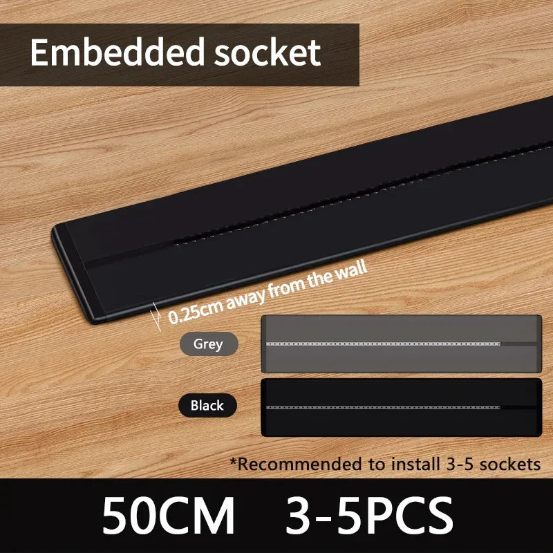 Rail Socket,UK EU US UN Standard Round Romovable Adapter Home Kitchen Meeting Wall Mounted/embedded Power Track Socket With Usb