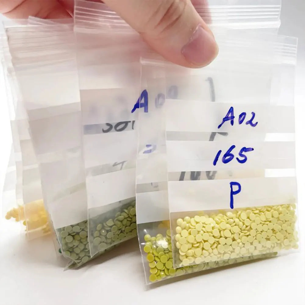 100Pcs/set  Writable Dense Ziplocks Bag Sealed to Protect Thick Diamond Painting Bag Diamond Painting Accessory