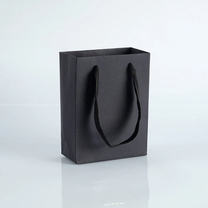 10Pack Bulk Blue White Gift Paper Bags with Ribbon Rope Kraft Handle Shopping Paper Bag 14x7x15cm Fast Food Take Away Packaging