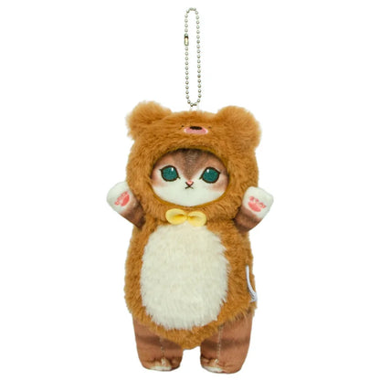 17cm Plush Cat Turn Into Rabbit Dog Bear Panda Doll Toys Pendant Cute Plush Keychain Bag Pendant Christmas Gifts