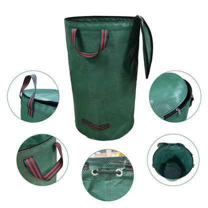 60-500L Garden Yard Waste Bag With Lid Foldable Large Capacity Leaf Collection Trash Can Reusable Multifunctional Storage Bags