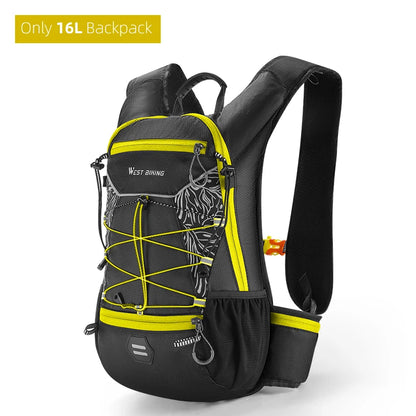 WEST BIKING 7L/16L Cycling Backpack Breathable Reflective Outdoor Climbing Hiking Hydration Backpack Bike Helmet Storage Bag